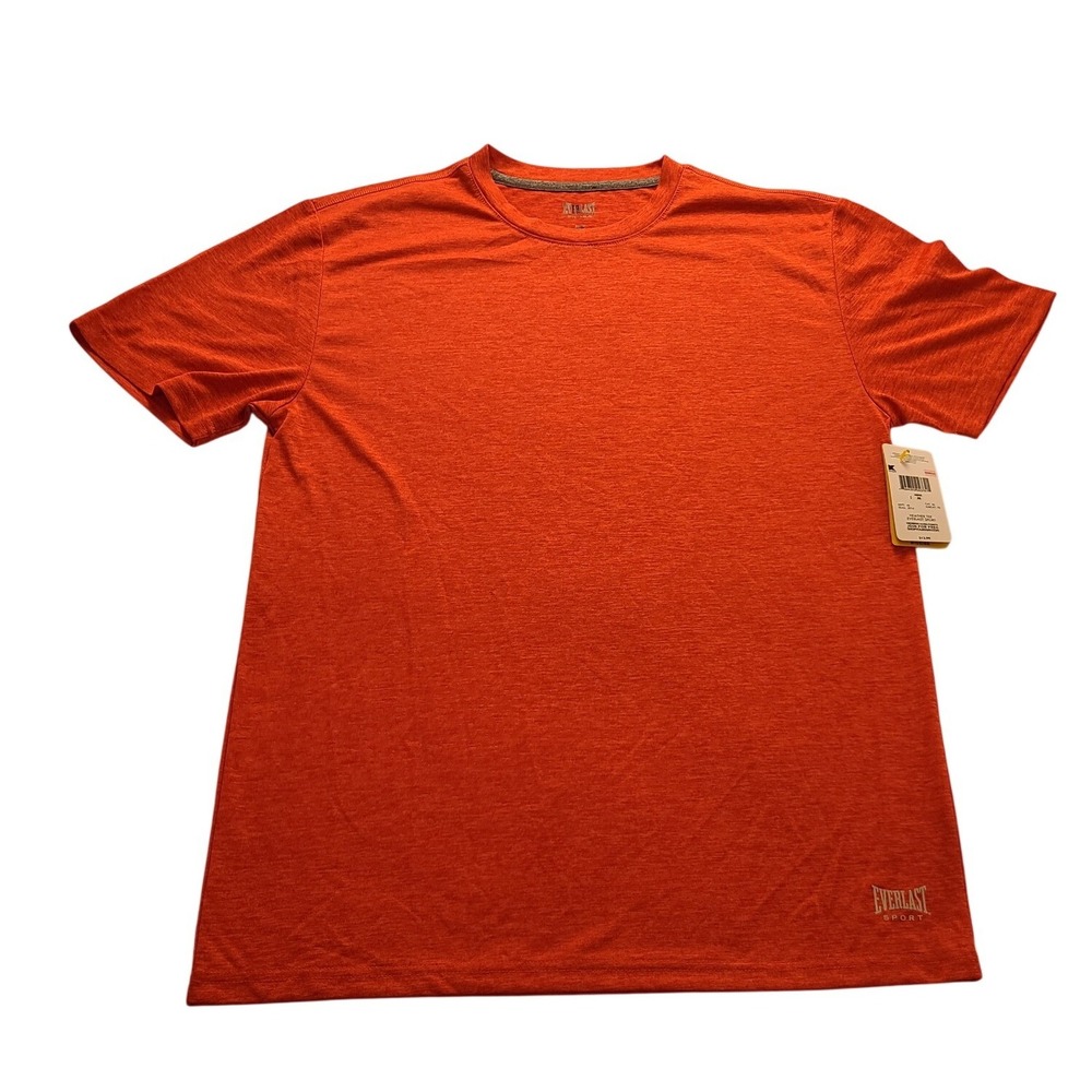 Everlast Sport Men's Heather Tee Orange Wicking Active Shirt Medium New‎ NWT